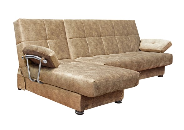 Угловой диван Милана 6 ДУ с хром. подлокотниками, НПБ в Миассе - изображение
