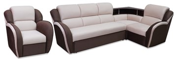 Угловой диван Соня-14 с полкой и креслом в Миассе