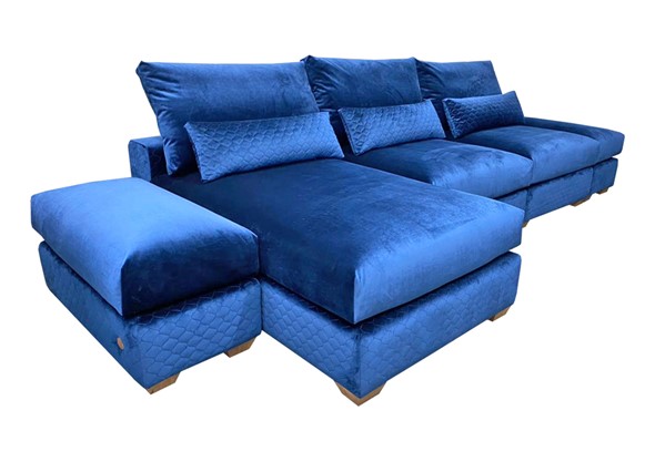 Угловой диван V-10-M ДУ (ПУФ2+Д4+ПС+ПС+ПУФ2), Memory foam в Магнитогорске - изображение