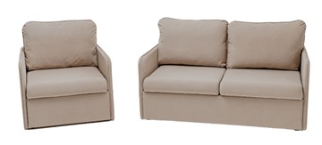 Набор мебели Амира бежевый диван + кресло в Миассе