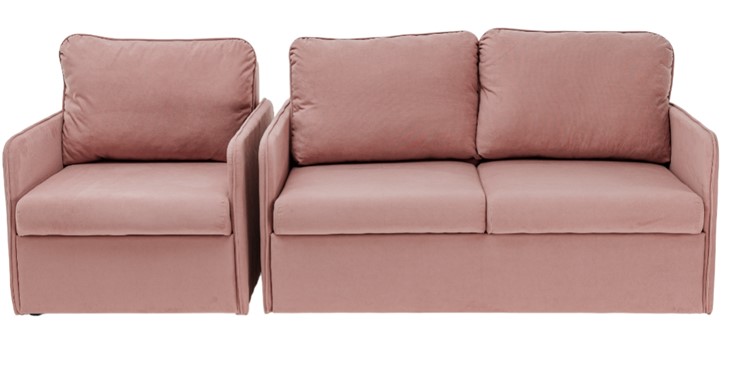 Набор мебели Амира розовый диван + кресло в Челябинске - изображение 1