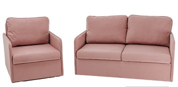 Набор мебели Амира розовый диван + кресло в Магнитогорске