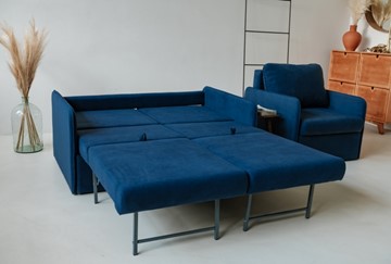 Мебельный набор Амира синий диван + кресло в Челябинске - предосмотр 3