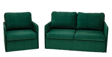 Комплект мебели Brendoss Амира зеленый диван + кресло в Миассе