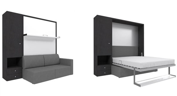 Диван Кровать-трансформер Smart (ШЛ+КД 1400), шкаф левый, правый подлокотник в Миассе - изображение