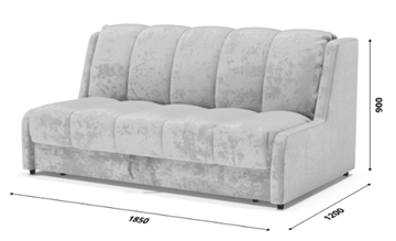 Прямой диван Аккордеон-Кровать 1,55 с каретной утяжкой, полоска (НПБ) в Челябинске - предосмотр 5