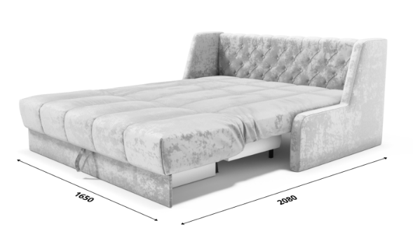 Прямой диван Аккордеон-Кровать 1,55 с каретной утяжкой, полоска (НПБ) в Челябинске - изображение 6