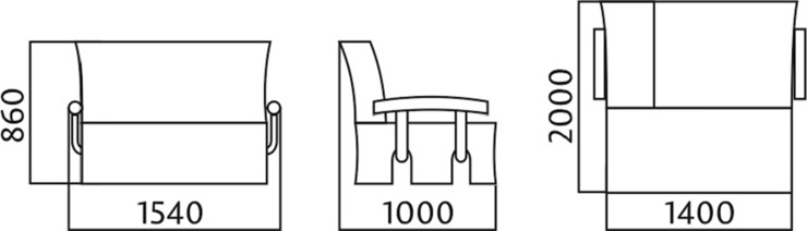 Диван прямой Аккордеон с боковинами, спальное место 1400 в Магнитогорске - изображение 4