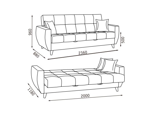 Прямой диван Бетти  2 БД в Копейске - изображение 22