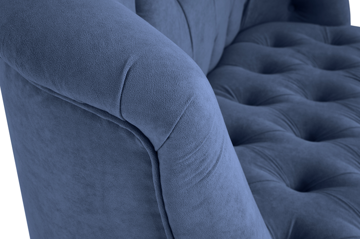 Прямой диван Бриджит синий ножки коричневые в Челябинске - изображение 7