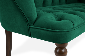 Прямой диван Бриджит зеленый ножки коричневые в Челябинске - предосмотр 5