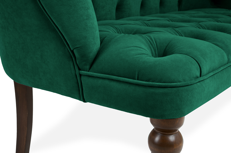 Прямой диван Бриджит зеленый ножки коричневые в Челябинске - изображение 5