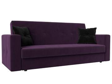 Прямой диван Лига-016, Фиолетовый\Черный (велюр) в Челябинске