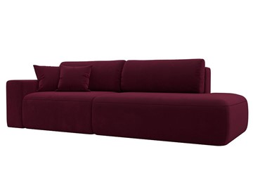 Прямой диван Лига-036 Модерн, Бордовый (Микровельвет) в Миассе