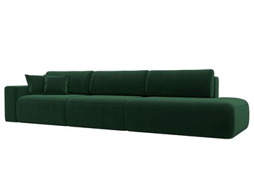 Прямой диван Лига-036 Модерн Лонг, Зеленый (велюр) в Челябинске