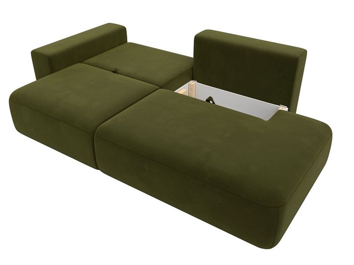 Прямой диван Лига-036 Модерн, Зеленый (Микровельвет) в Челябинске - изображение 2