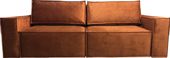 Прямой диван Лофт БЛ2-БП2 (Ремни/Еврокнижка) в Копейске - изображение
