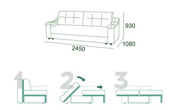 Прямой диван Мальта 3 Тик-так БД в Копейске - предосмотр 6