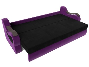 Прямой диван Меркурий еврокнижка, черный/фиолетовый (микровельвет) в Челябинске - предосмотр 5