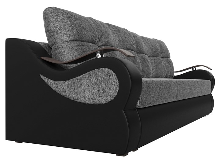 Прямой диван Меркурий еврокнижка, Серый/черный (рогожка/экокожа) в Миассе - изображение 2