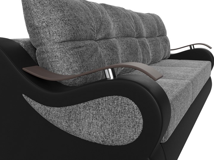 Прямой диван Меркурий еврокнижка, Серый/черный (рогожка/экокожа) в Миассе - изображение 3