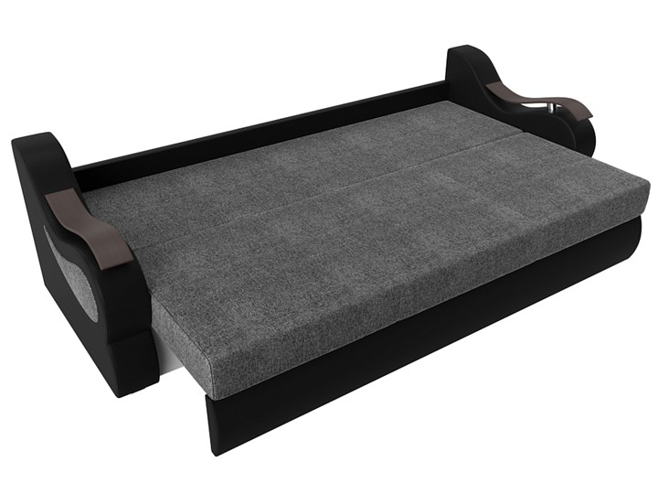 Прямой диван Меркурий еврокнижка, Серый/черный (рогожка/экокожа) в Миассе - изображение 5