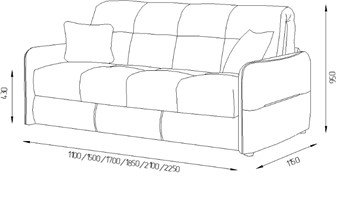 Прямой диван Токио 2 165 (НПБ) в Златоусте - предосмотр 4