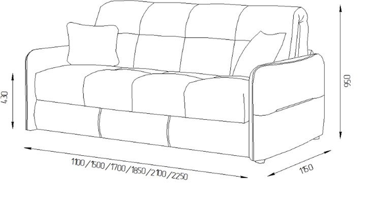 Прямой диван Токио 2 165 (НПБ) в Челябинске - изображение 4