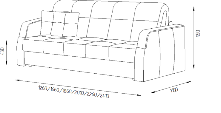 Прямой диван Турин 2 130 (НПБ) в Златоусте - изображение 1