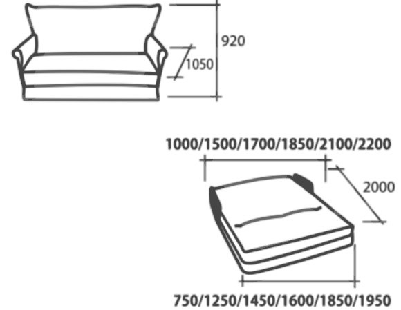 Прямой диван Аккордеон, 140 (подлокотники в ткани) в Миассе - изображение 2
