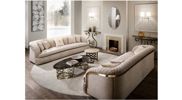 Прямой диван Бурже, с металлическим декором в Миассе - изображение 1