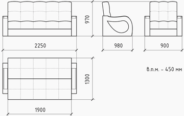 Прямой диван Лазурит 8 БД в Копейске - предосмотр 5