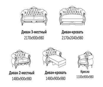 Малый диван Лувр X, ДМ2 в Челябинске - предосмотр 2