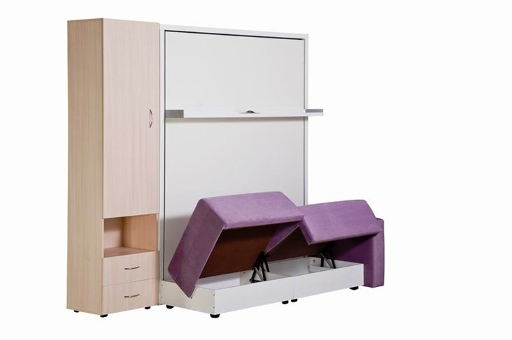 Диван Кровать-трансформер Smart (ШЛ+КД 1400+ШП), 2 шкафа, без подлокотников в Копейске - изображение 4