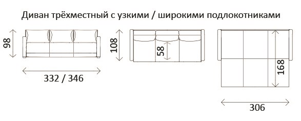 Прямой диван Тридэ БД, узкий подлокотник в Челябинске - изображение 3