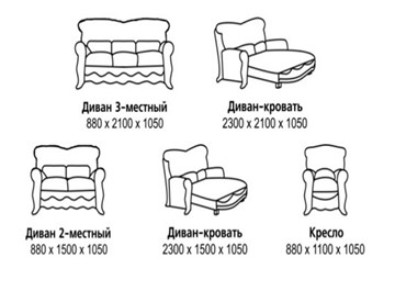 Прямой диван Барокко, ДБ3 в Челябинске - предосмотр 7