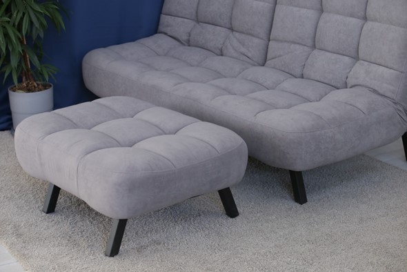 Комплект мебели Абри цвет серый диван + пуф опора металл в Челябинске - изображение