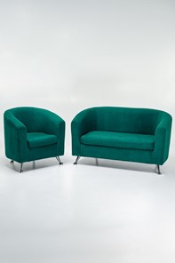 Комплект мебели Брамс  цвет изумрудный диван 2Д + кресло в Челябинске - предосмотр 4
