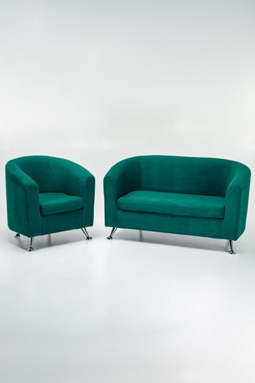 Комплект мебели Брамс  цвет изумрудный диван 2Д + кресло в Миассе - изображение 4