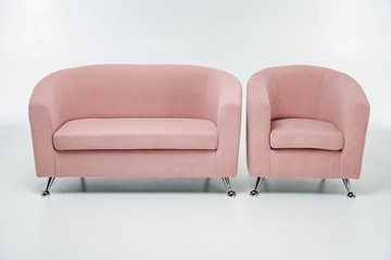 Комплект мебели Брамс  цвет розовый диван 2Д + кресло в Челябинске