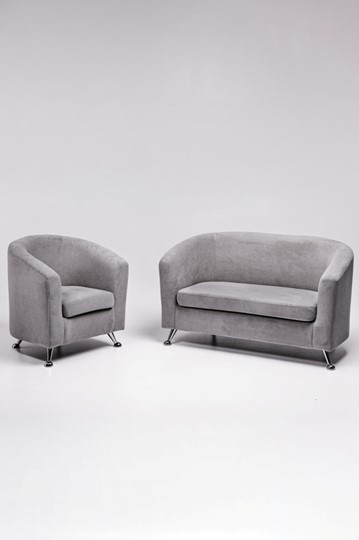Комплект мебели Брамс  цвет серый диван 2Д + кресло в Миассе - изображение 1