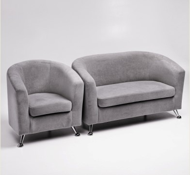 Комплект мебели Брамс  цвет серый диван 2Д + кресло в Челябинске - изображение