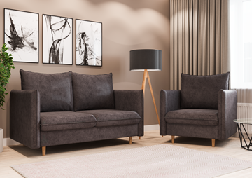 Комплект мебели диван и кресло Гримма графит в Златоусте