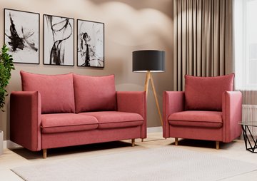 Комплект мебели диван и кресло Гримма коралл в Магнитогорске