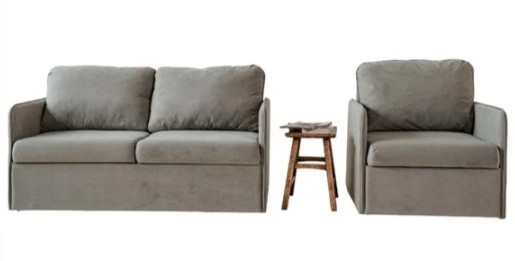 Мебельный набор Амира серый диван + кресло в Челябинске - изображение