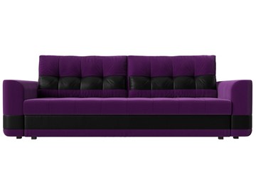 Прямой диван Честер, Фиолетовый/черный (вельвет/экокожа) в Челябинске - предосмотр 1