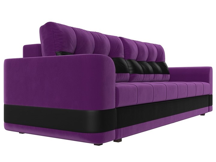 Прямой диван Честер, Фиолетовый/черный (вельвет/экокожа) в Челябинске - изображение 2