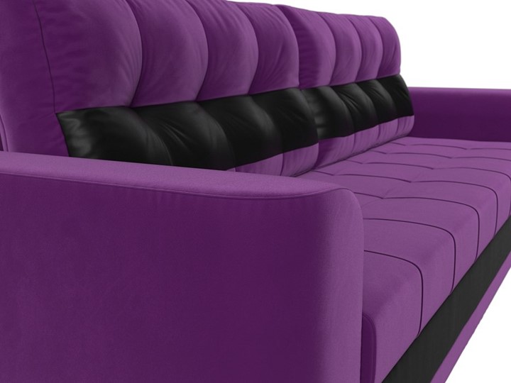 Прямой диван Честер, Фиолетовый/черный (вельвет/экокожа) в Челябинске - изображение 3