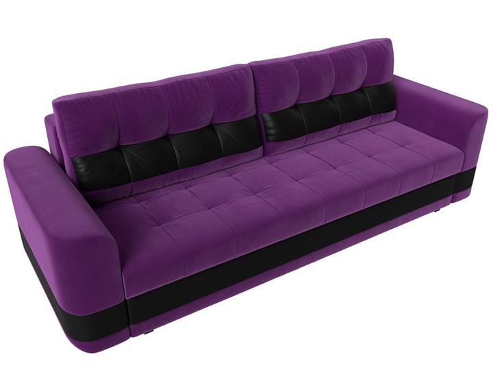 Прямой диван Честер, Фиолетовый/черный (вельвет/экокожа) в Челябинске - изображение 4