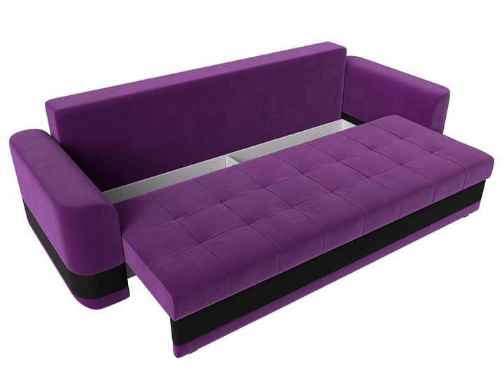 Прямой диван Честер, Фиолетовый/черный (вельвет/экокожа) в Челябинске - изображение 5